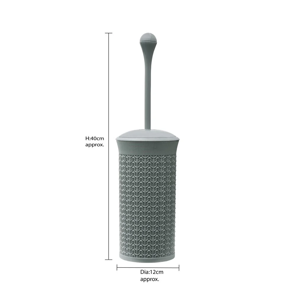 JVL Loop Toilet Brush And Round Open Bin Bathroom Set, Grey - Image 6