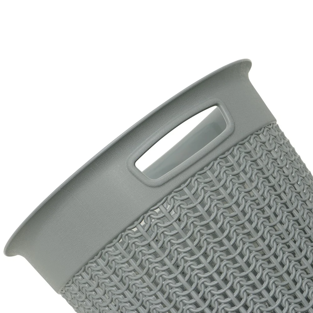 JVL Loop Toilet Brush And Round Open Bin Bathroom Set, Grey - Image 7