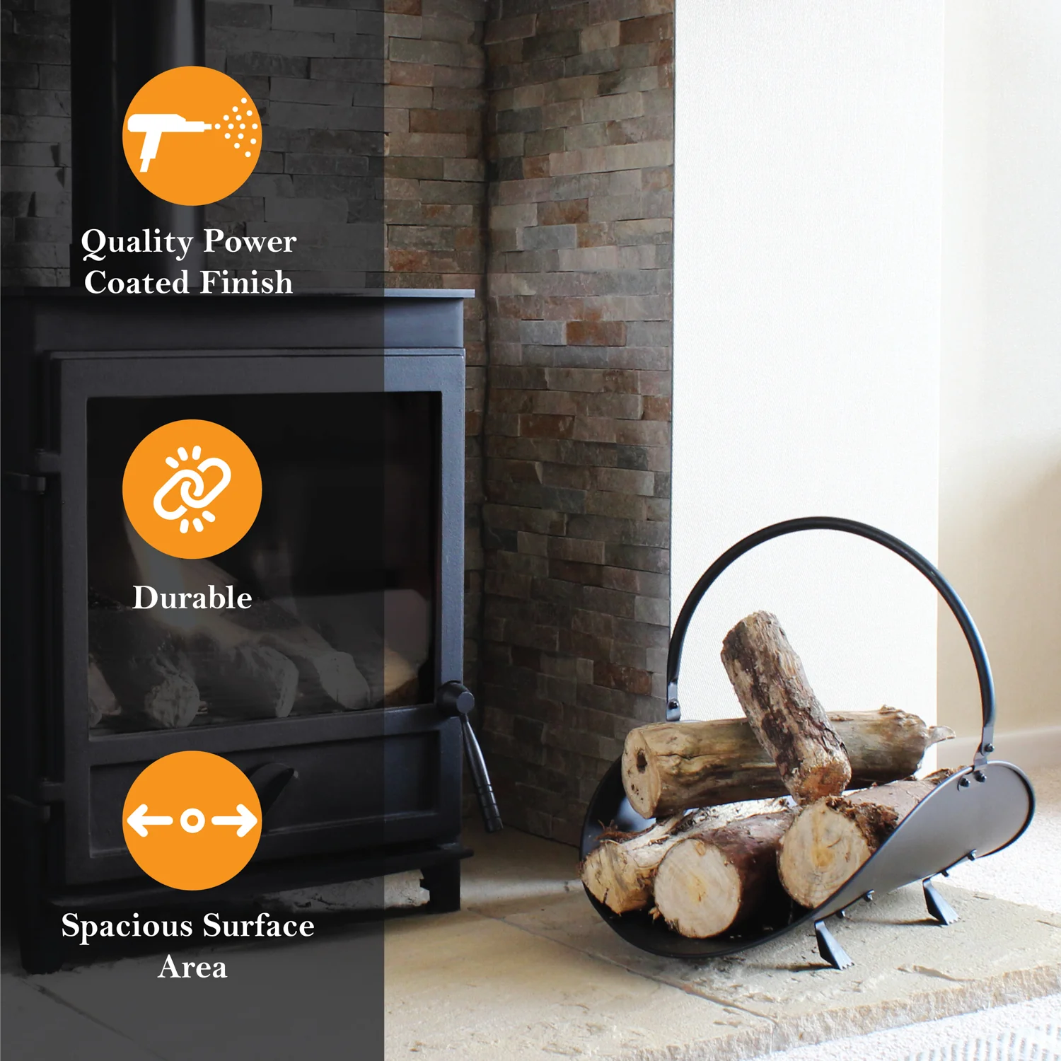 JVL Mendip Fireside Log Holder - Image 5