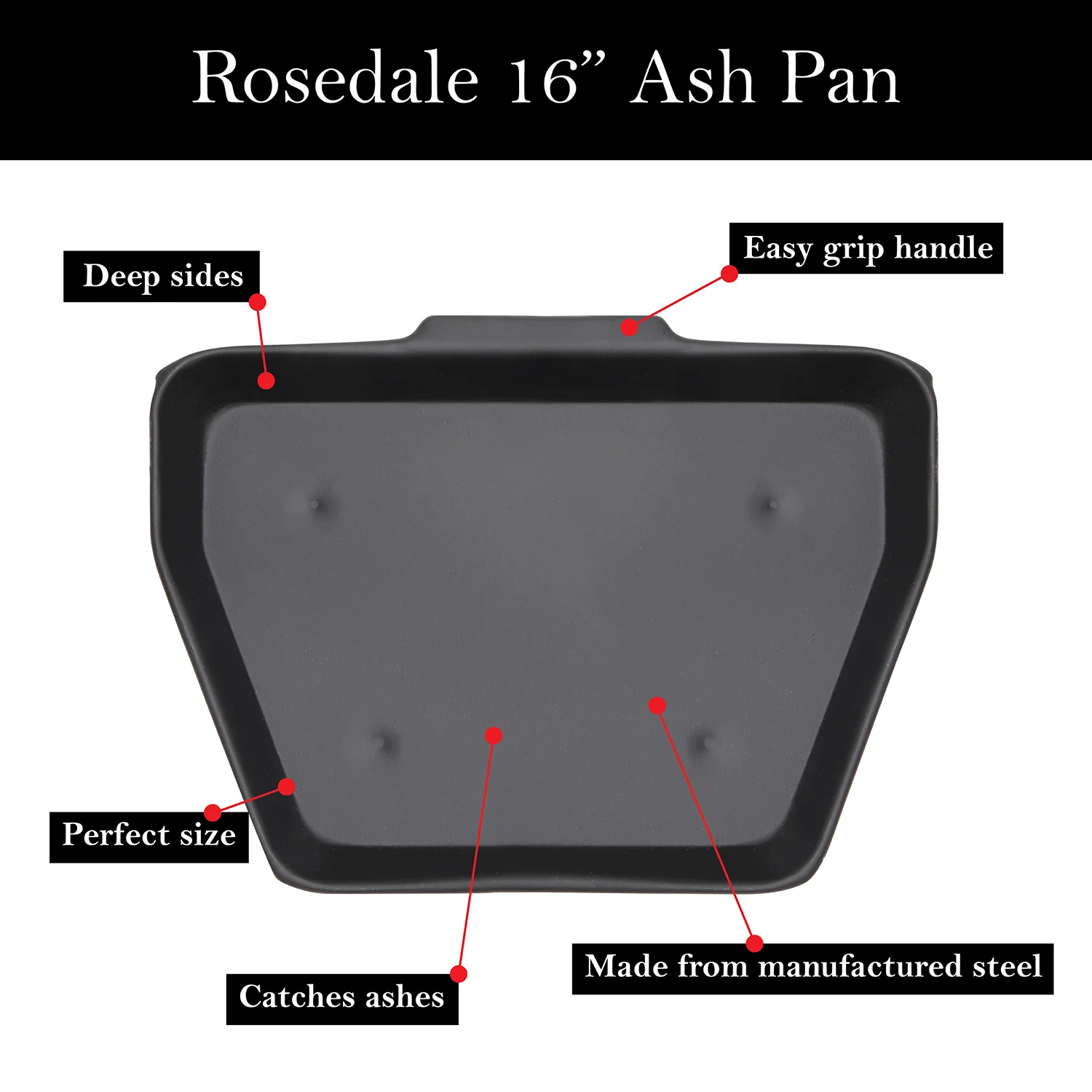 JVL Rosedale Classic Fireside Ashpan, For A 16" Fireplace - Image 4