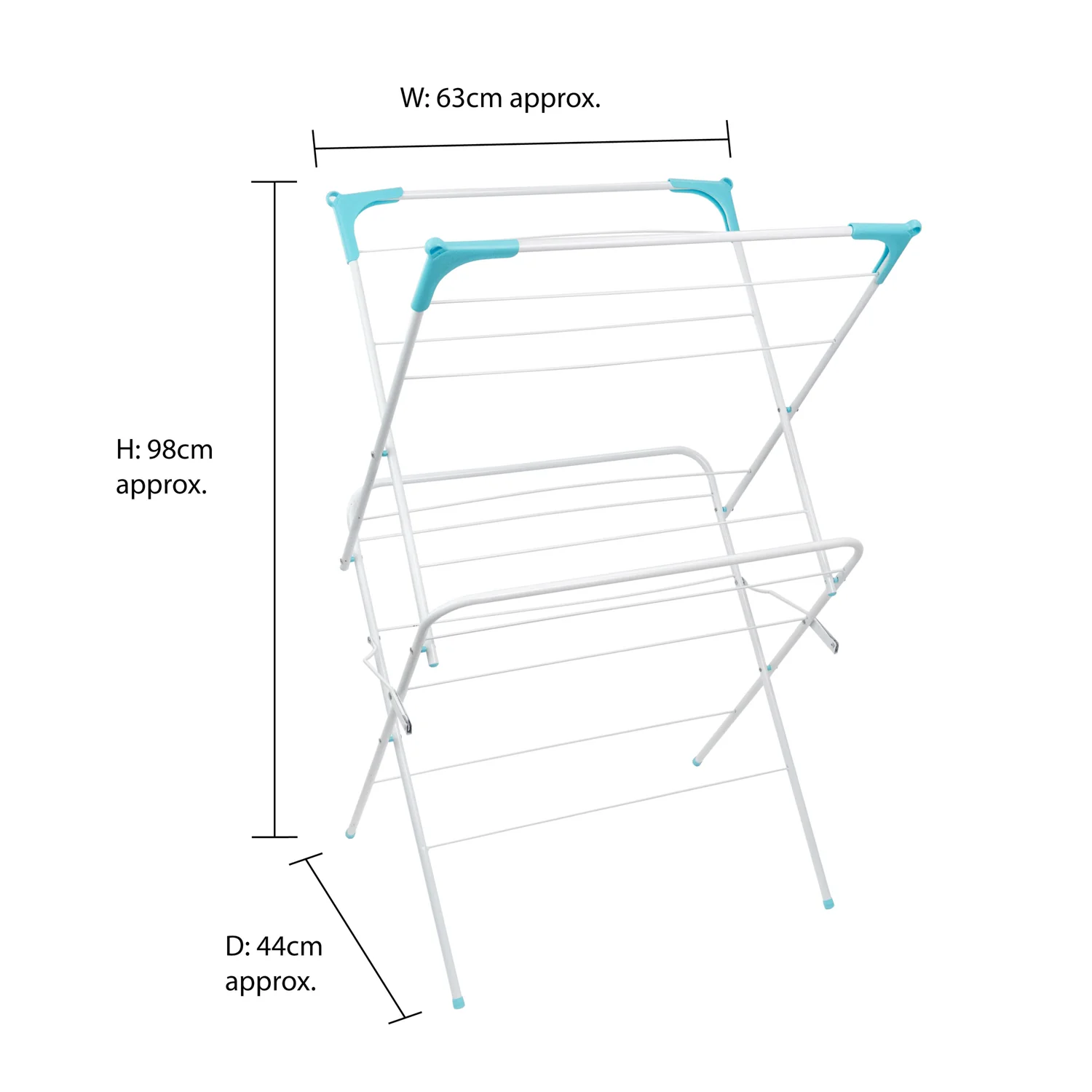 JVL Two-Tier Folding Concertina Laundry Washing Clothes Horse Airer, 9M - Image 11