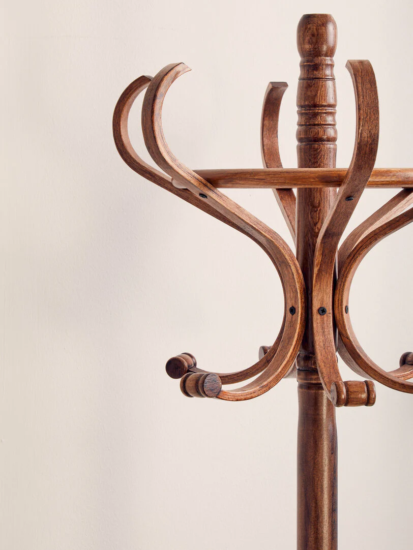 Kennedy Walnut Finish Solid Birchwood Coat Stand - Image 3