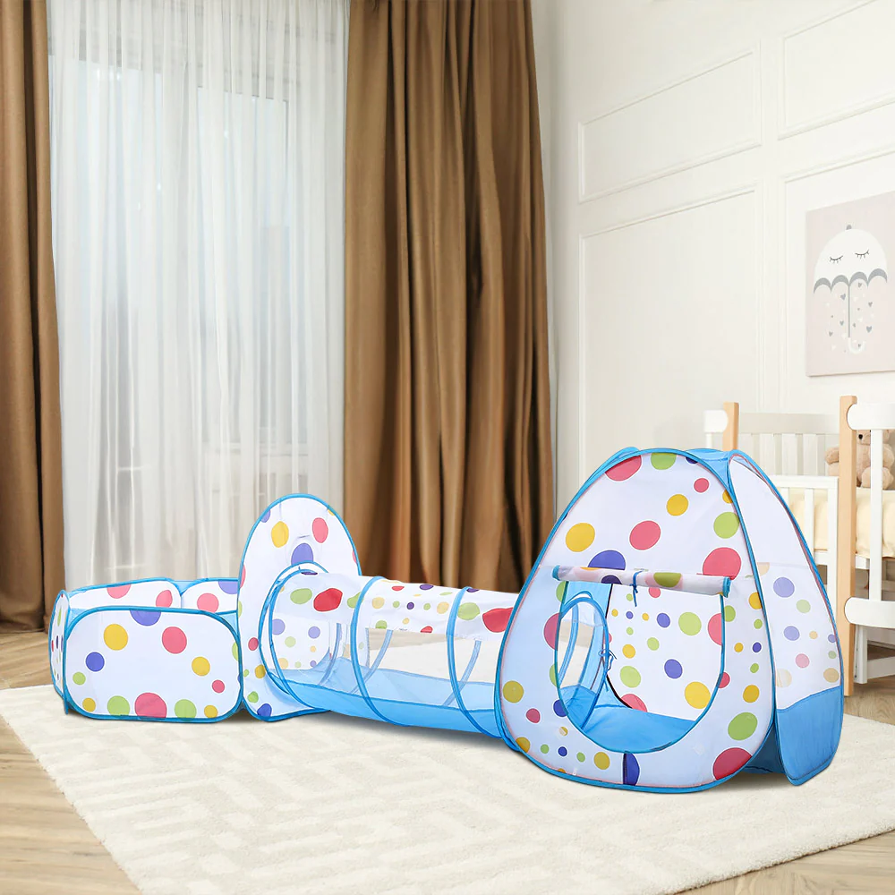 Kidkid 3-in-1 Kids Pop-Up Play Tent Set with Tunnel and Ball Pit Playhouse - Image 3