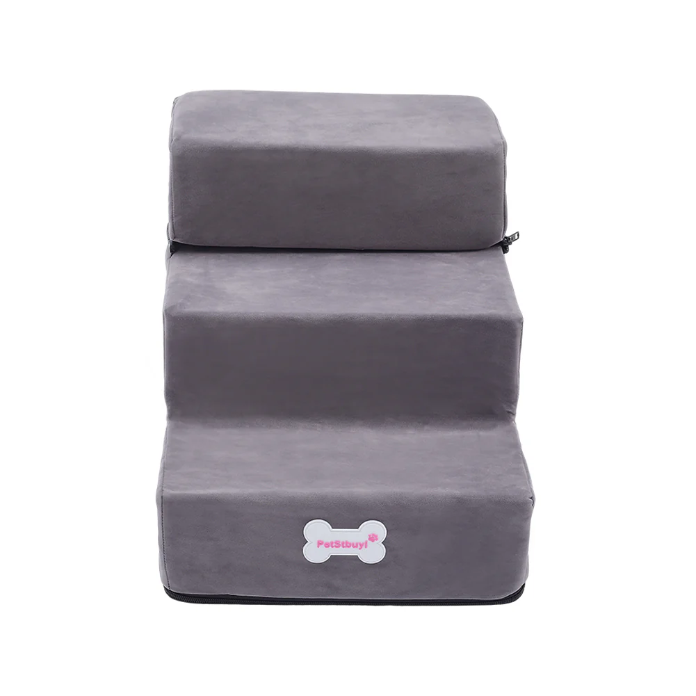 KidKid 3-step Upholstered Pet Stairs Climbing Ladder - Image 9