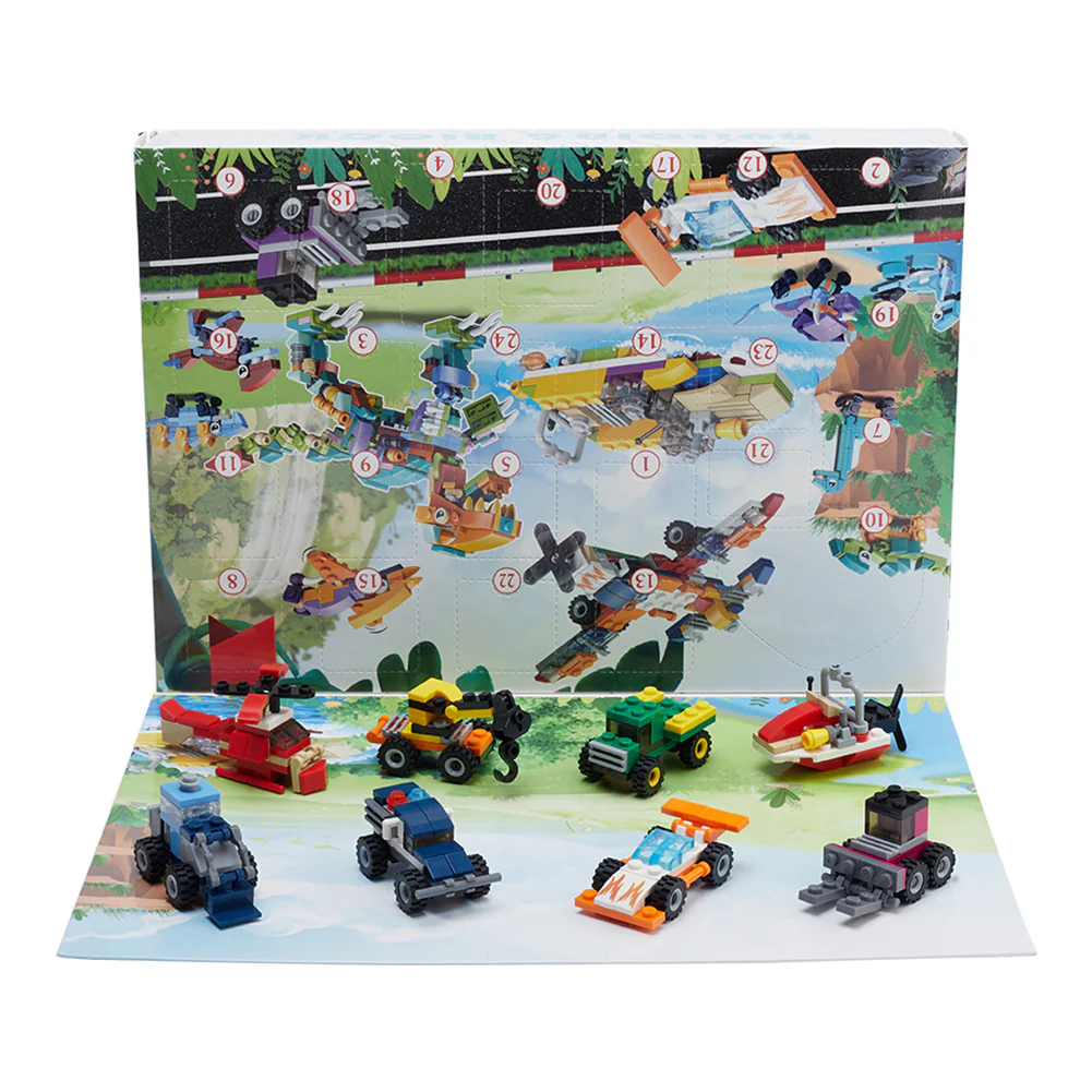 Kidkid Christmas Advent Calendar Car Dinosaur Building Blocks Toy Set - Image 4
