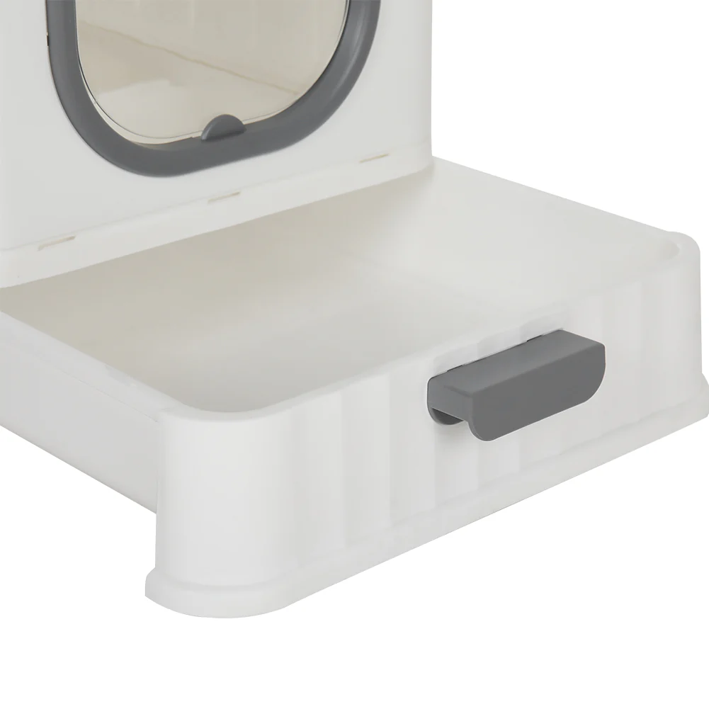 KidKid Enclosed Folding Cat Litter Box Toilet with Scoop - Image 4