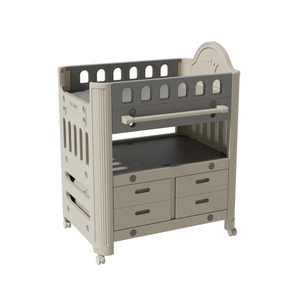 Kidkid Mobile Baby Changing Table with 4 Drawers and Storage Shelf - Image 3