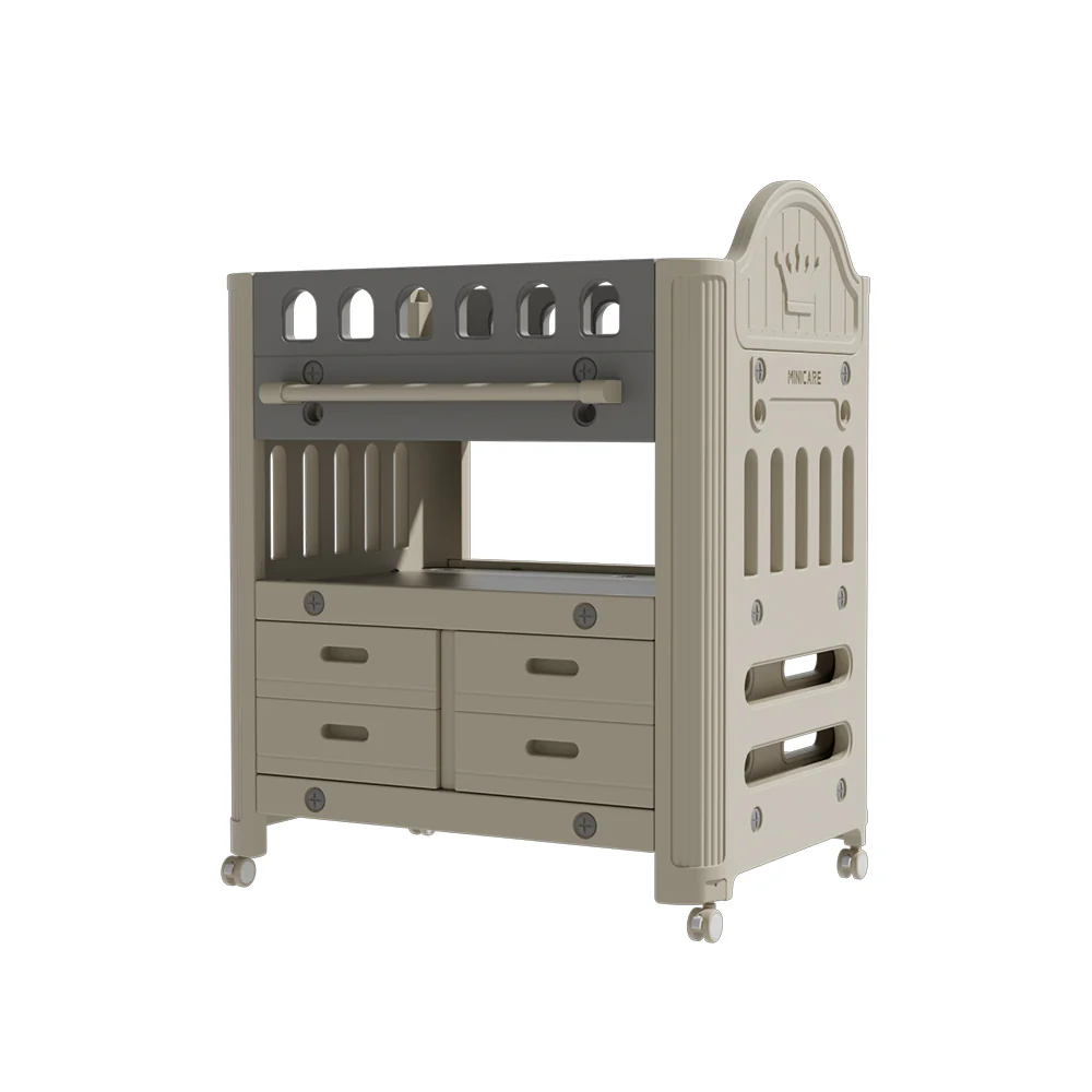 Kidkid Mobile Baby Changing Table with 4 Drawers and Storage Shelf - Image 6