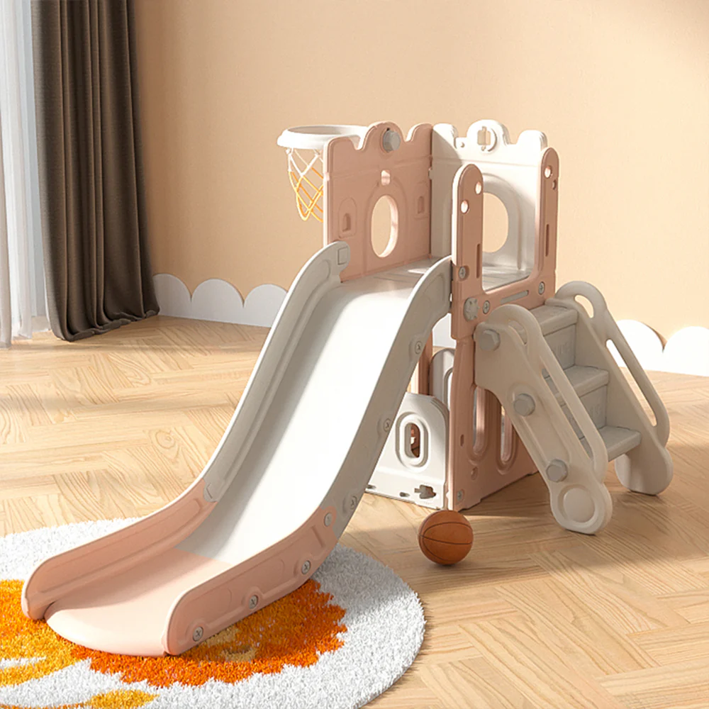 Kidkid Toddler Indoor Playground with Slide and Hoop