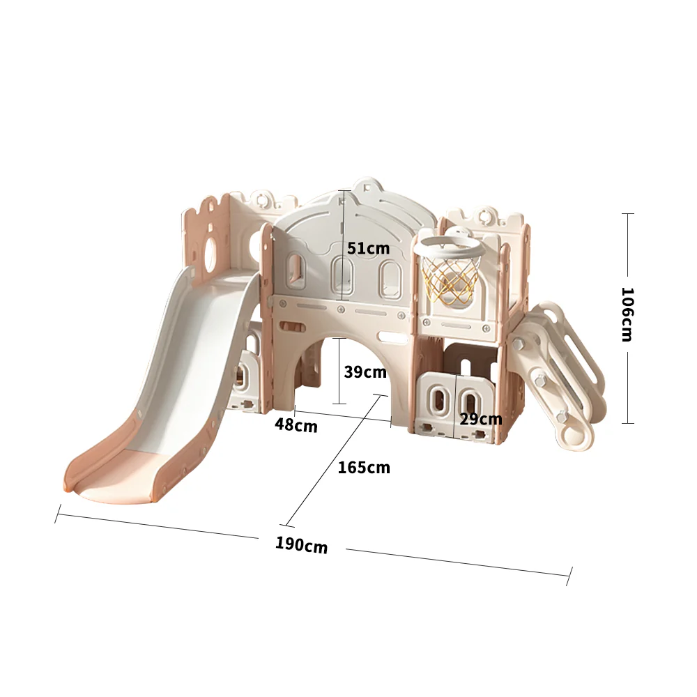 Kidkid Toddler Indoor Playground with Slide and Hoop - Image 6