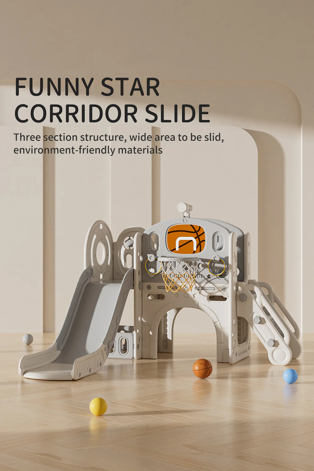 Kidkid Toddler Slide And Climber Playset With Basketball Hoop And Telescope - Image 2