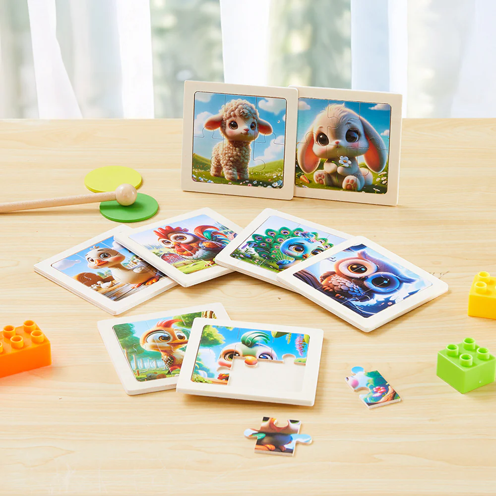 Kidkid Wooden Animal Jigsaw Puzzle Set For Toddlers