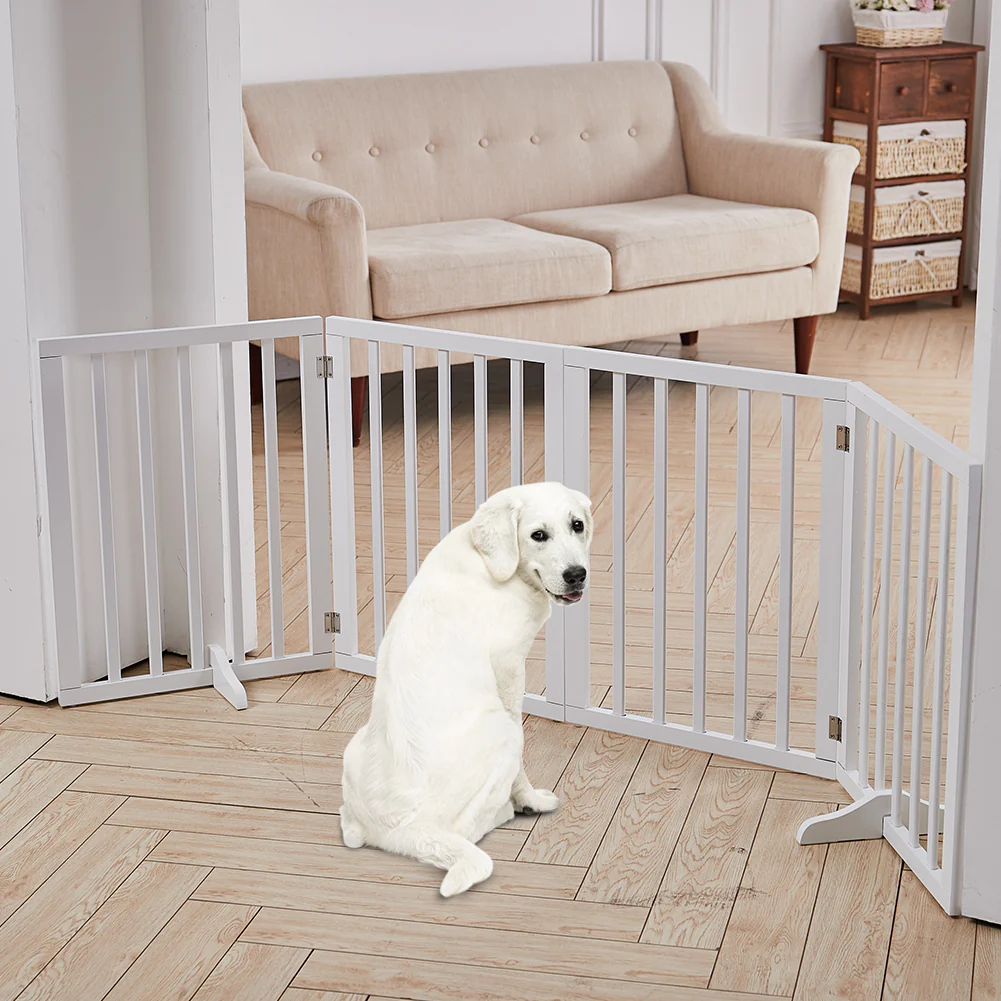 KidKid Wooden Foldable Freestanding 4 Panel Pet Gate - Image 2