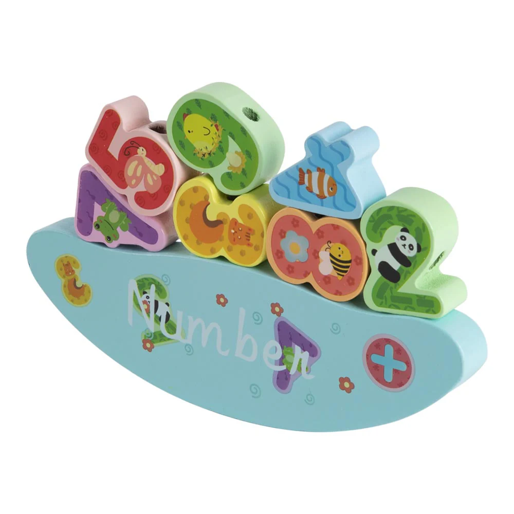 Kidkid Wooden Number Stacking And Balance Blocks For Toddlers