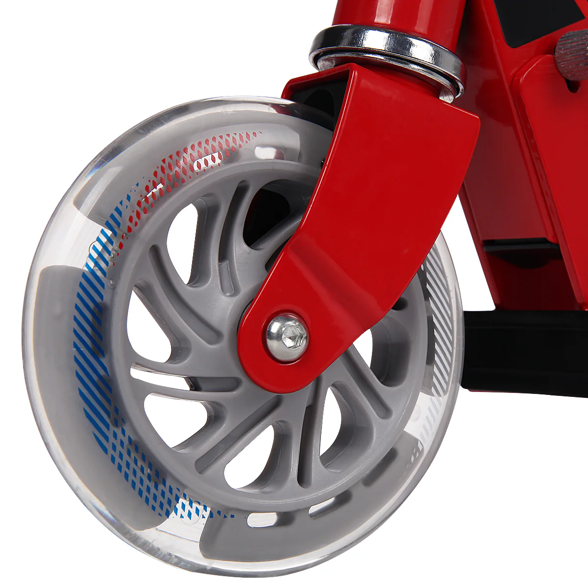 Kids Aluminum Folding Stunt Scooter with LED Wheels-Red - Image 4
