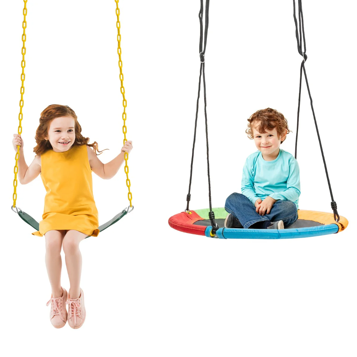 Kids Double Swing Set for Garden Playground (Without Swing Frame) - Image 4