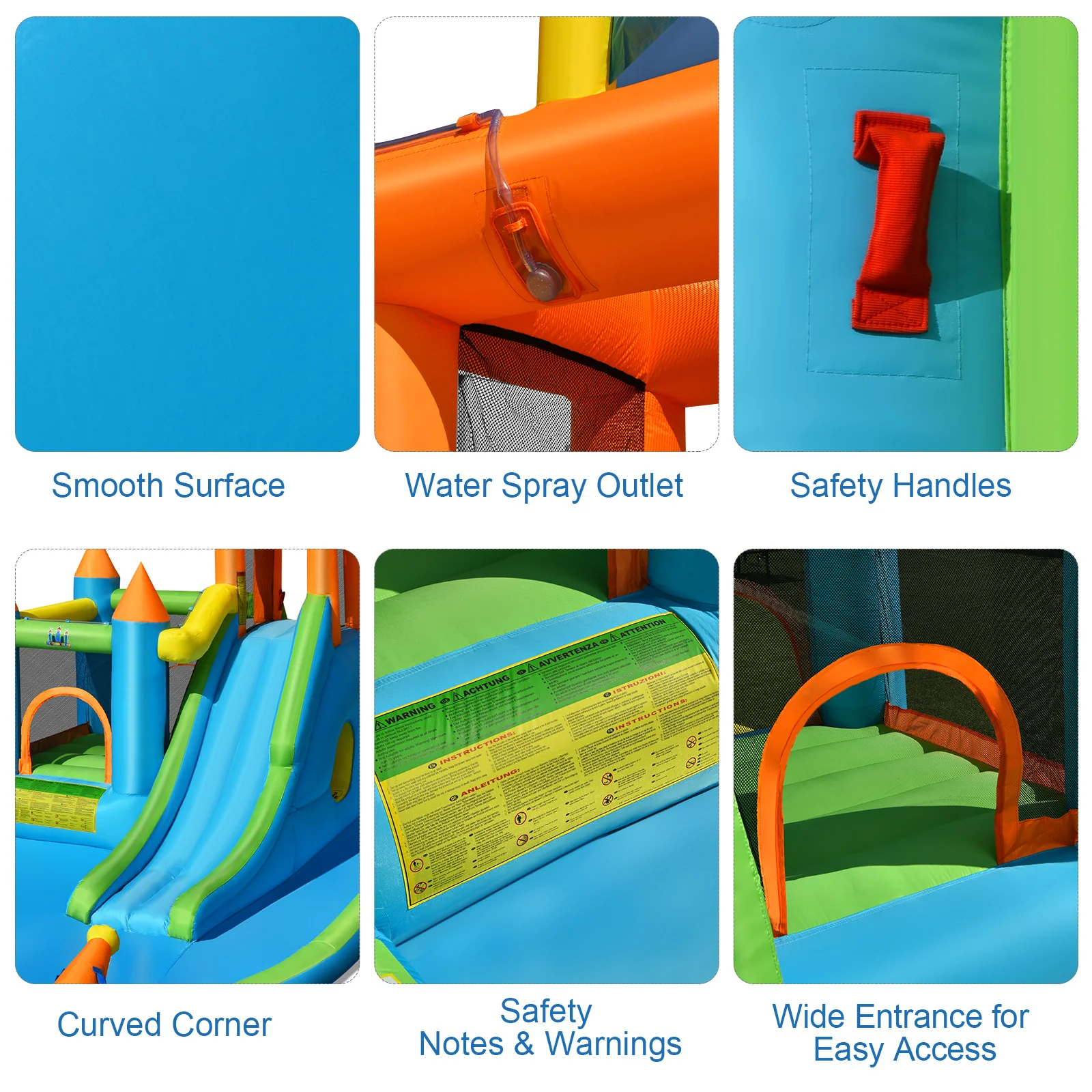 Kids Inflatable Slide Bounce House With Long Slide With Air Blower - Image 9