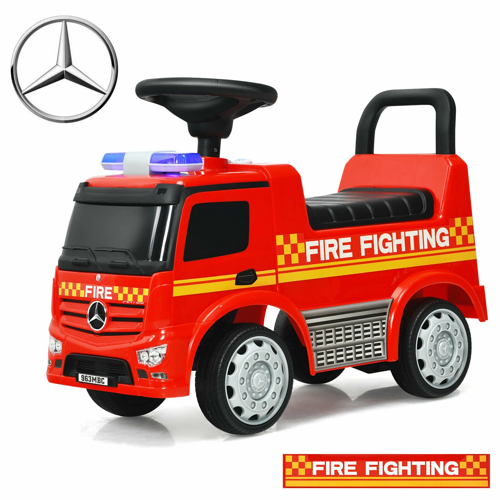 Kid's Ride On Push Car Licensed Mercedes Benz Firefighter - Image 10