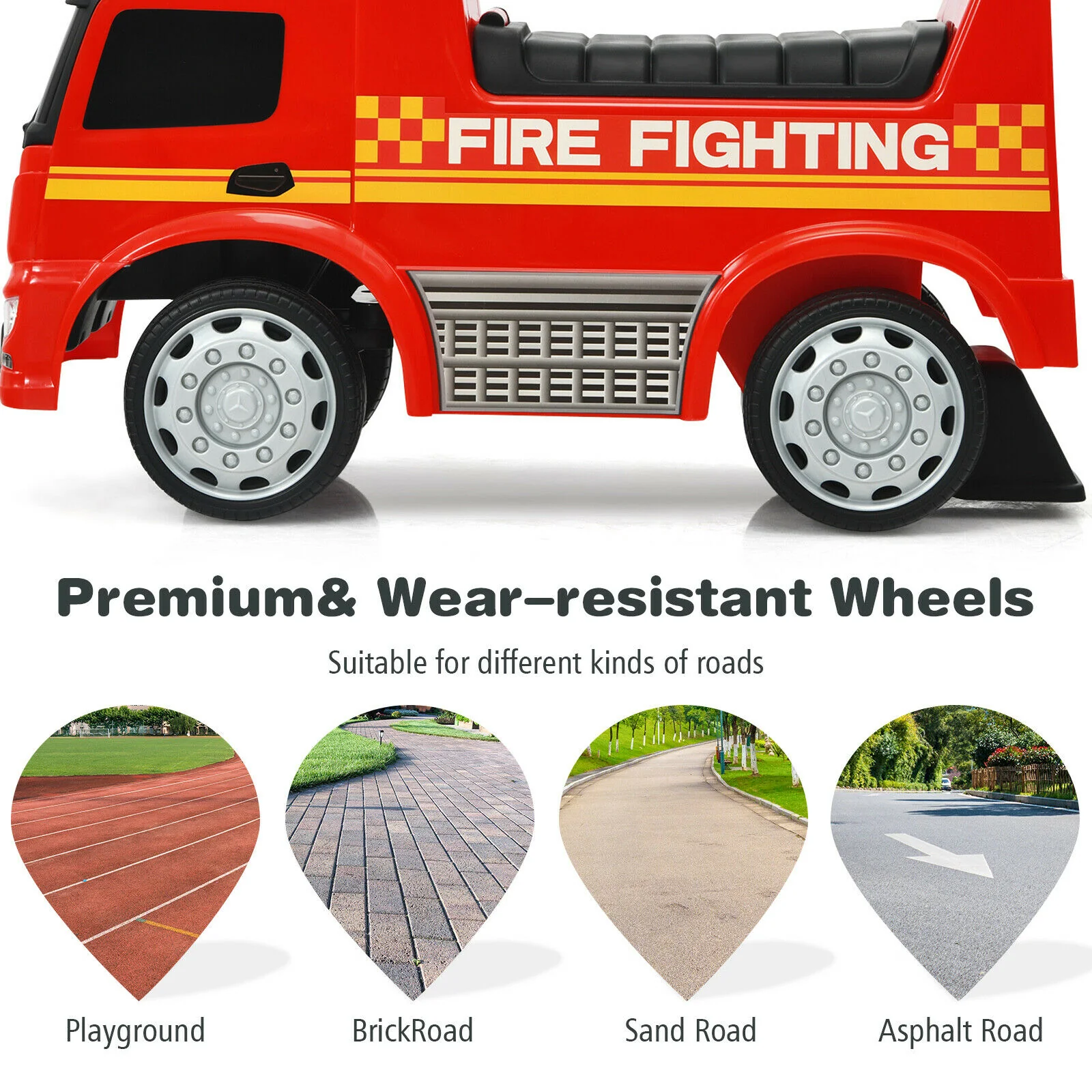 Kid's Ride On Push Car Licensed Mercedes Benz Firefighter - Image 7