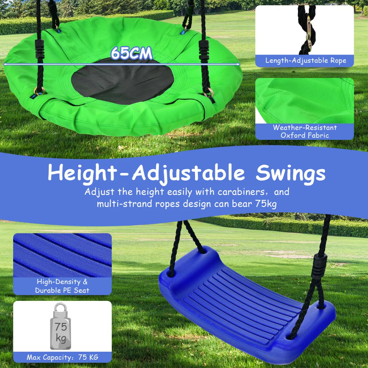 Kids Swing Set with Basketball Hoop and Climbing Ladder - Image 10