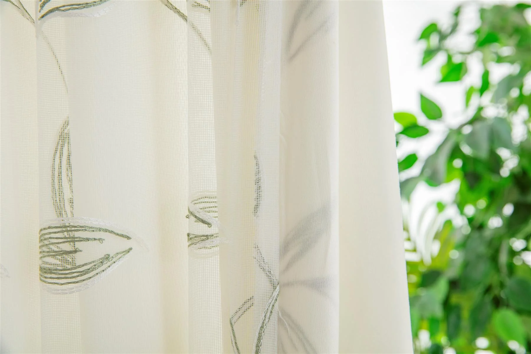 Kingleaf Embroidered Tulle Voile Pencil Pleat Taped Top Curtains - Image 4