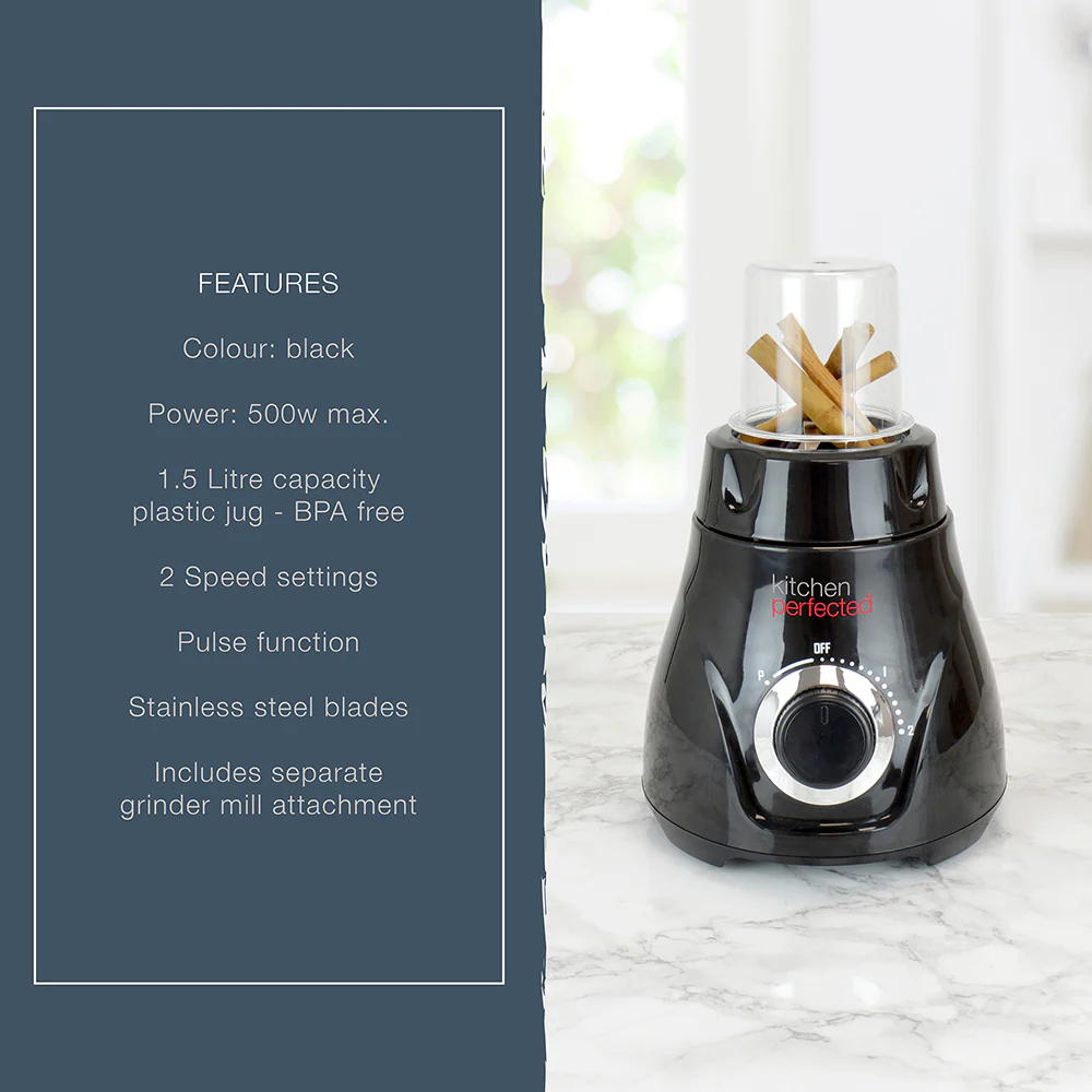 Kitchenperfected 500w 1.5L Table Blender With Mill - Image 5