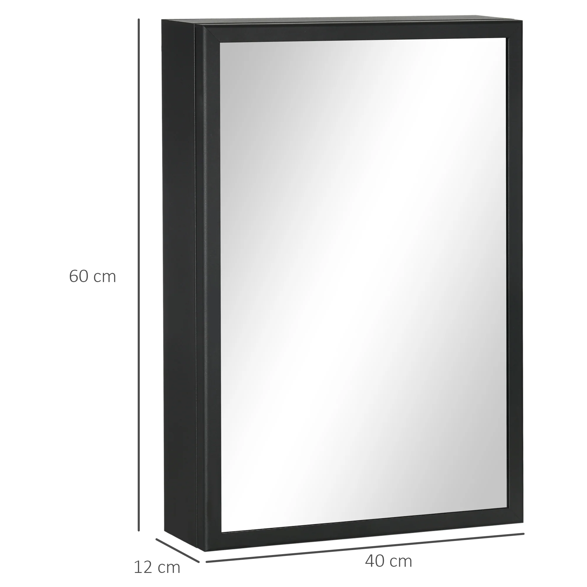Kleankin Wall Mounted Bathroom Cabinet With Mirror And Storage Shelves - Image 5