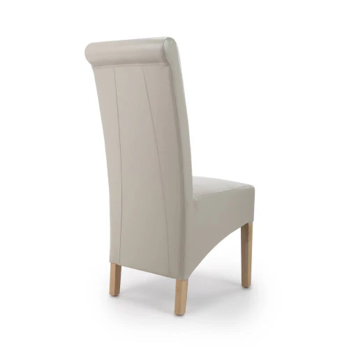 Krista Roll Back Bonded Leather Ivory Dining Chair - Set Of 2 - Image 10