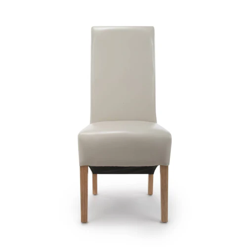 Krista Roll Back Bonded Leather Ivory Dining Chair - Set Of 2 - Image 12