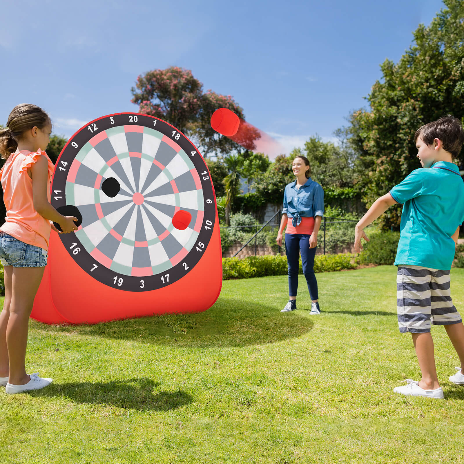 Large Dart Board for Kids Foldable and Portable Dartboard with 4 Kick Balls - Image 12