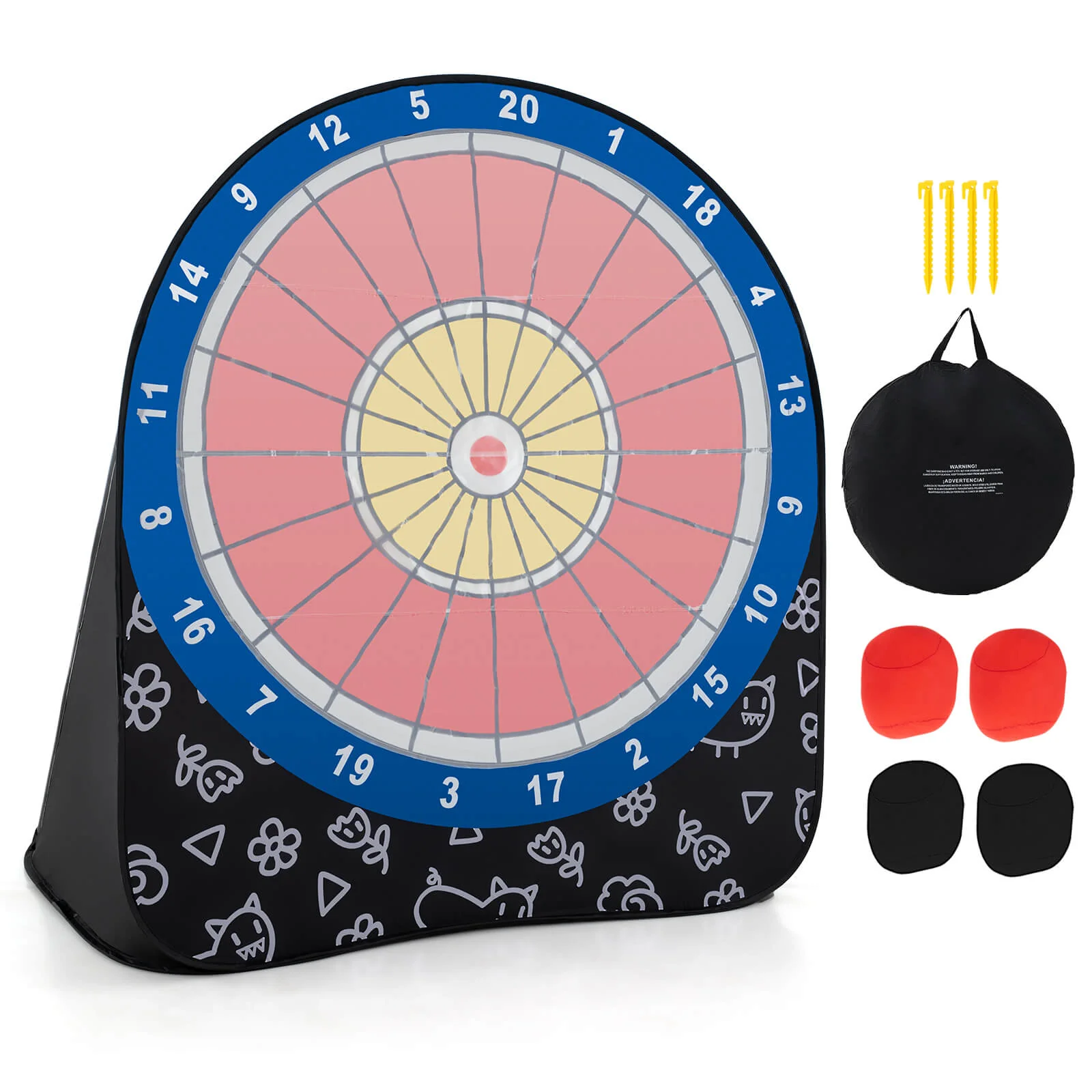 Large Dart Board for Kids Foldable and Portable Dartboard with 4 Kick Balls - Image 4