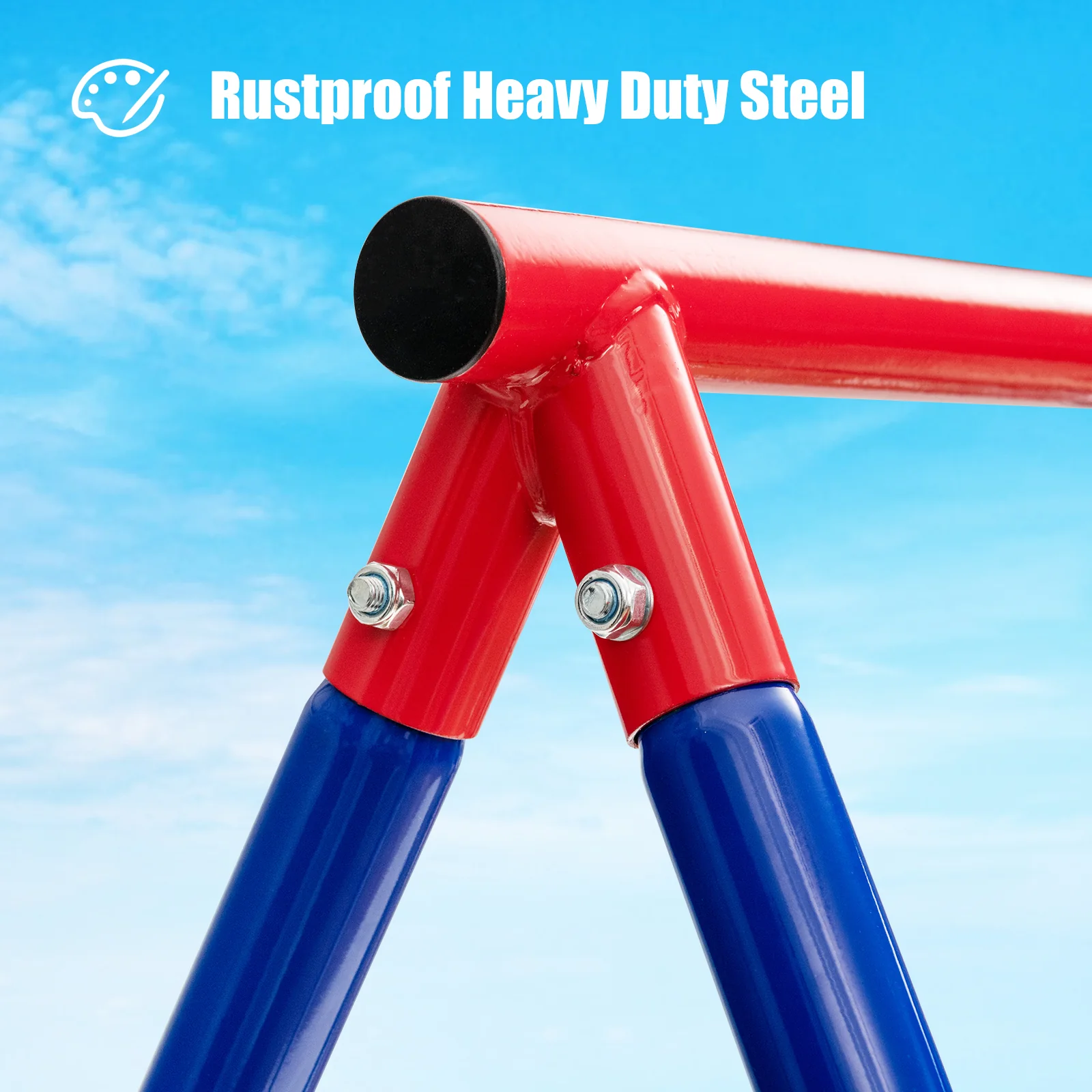 Large Metal Swing Stand with Heavy Duty A-Frame-Red - Image 9