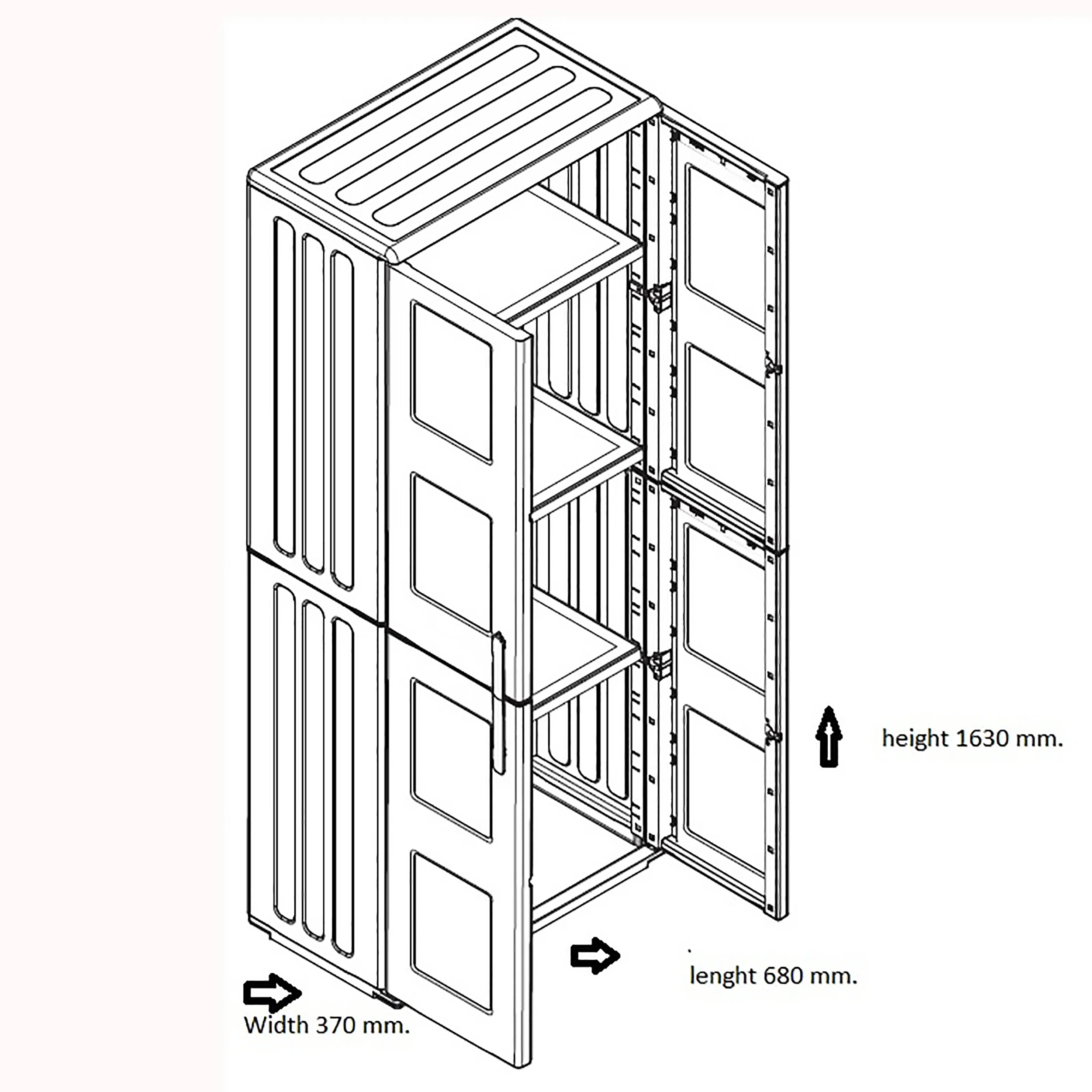 Large Storage Cupboard With Shelves - Image 4