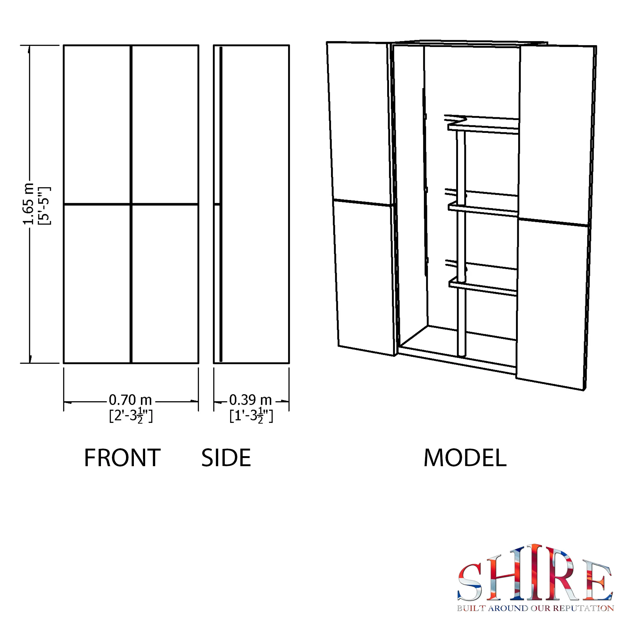 Large Storage Cupboard With Shelves & Broom Storage - Image 5