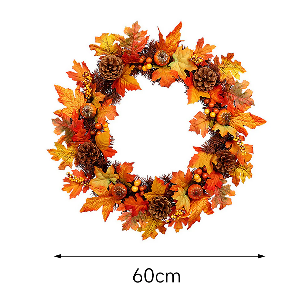 LED Artificial Maple Leaf Wreath - Image 2