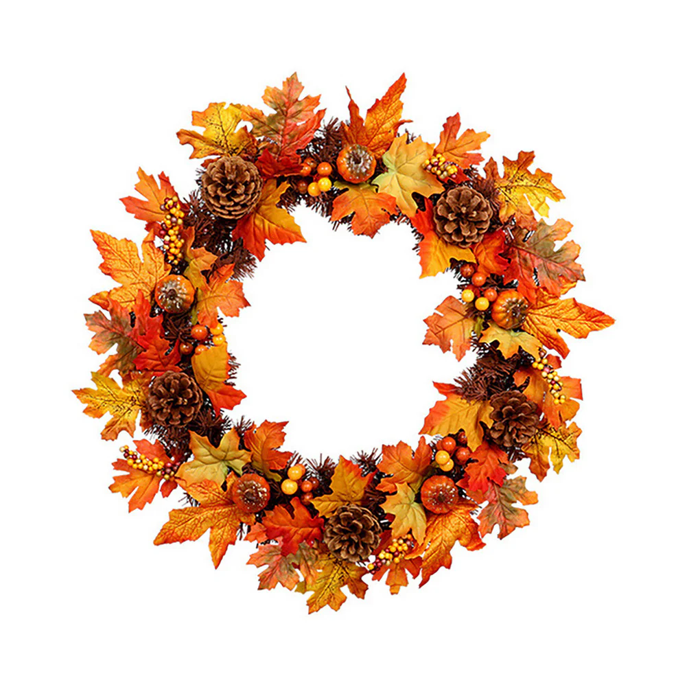 LED Artificial Maple Leaf Wreath - Image 3