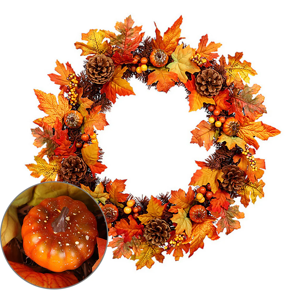 LED Artificial Maple Leaf Wreath - Image 4