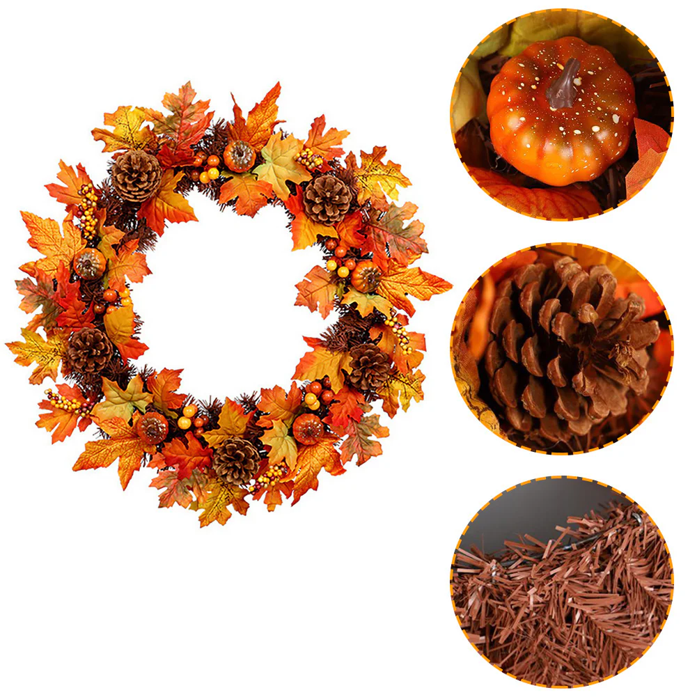 LED Artificial Maple Leaf Wreath - Image 5