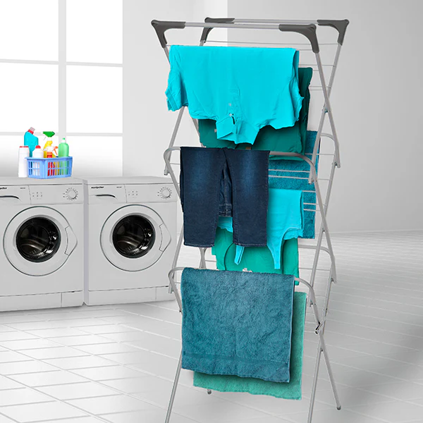 Lewis's 3 Tier Slimline Folding Airer-12M Drying 15Kg Loading - Image 2