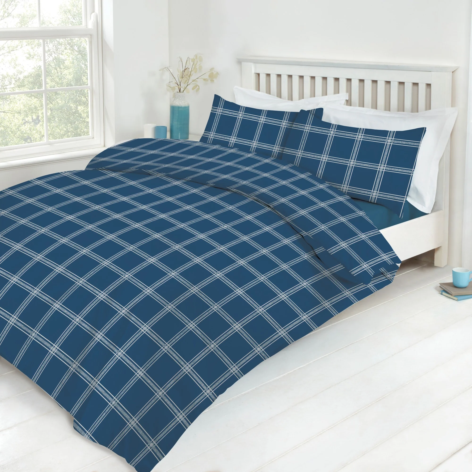 Lewis's Printed Bed In A Bag - Teal Check