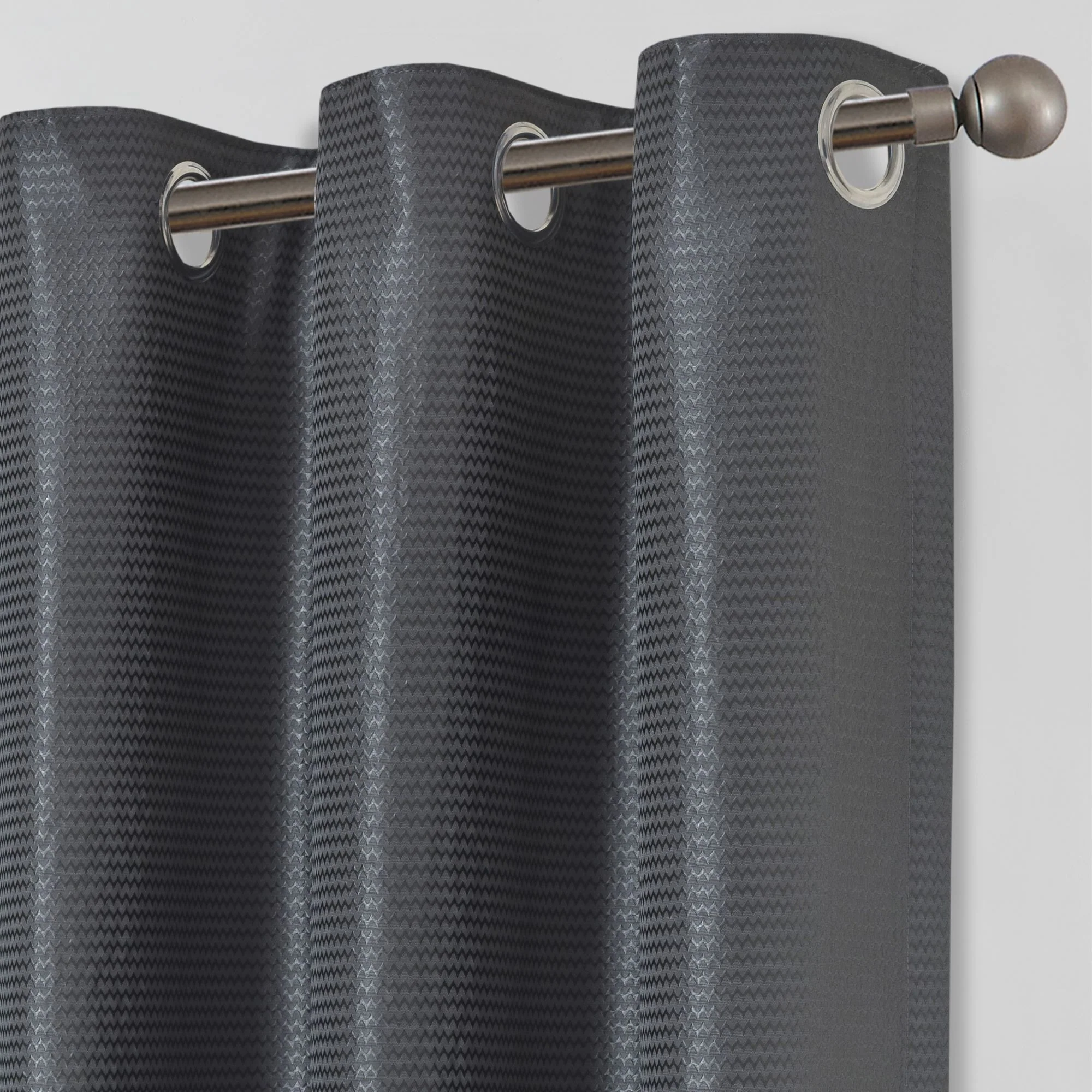 Lewis's Roma Eyelet Curtains - Steel - Image 4