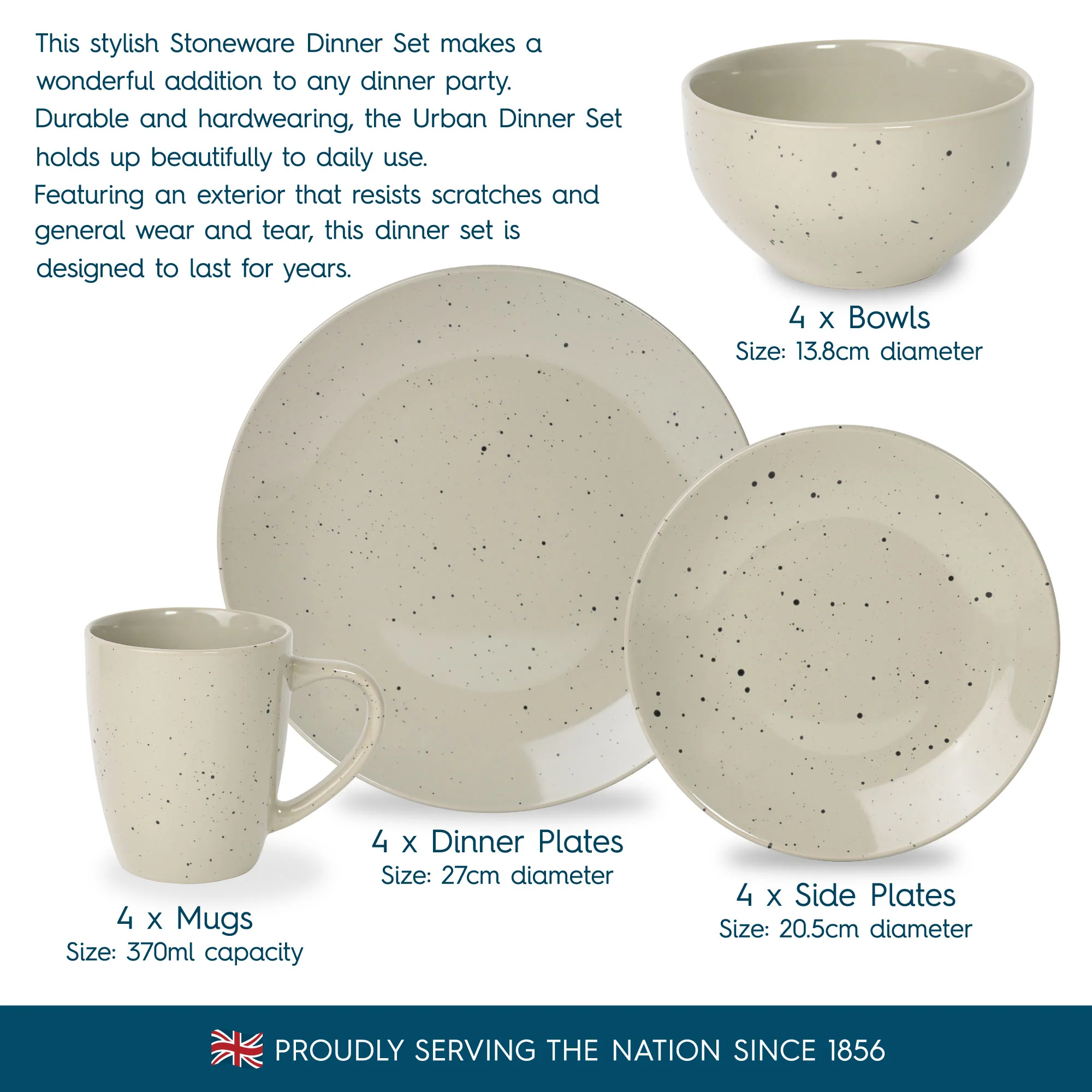 Lewis's Urban 16pc Speckle Dinner Set - Image 4
