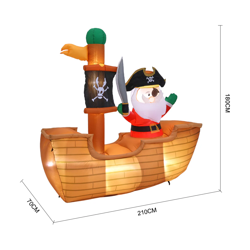 Lifeideas 1.8M Inflatable Pirate Santa Decoration - Image 8