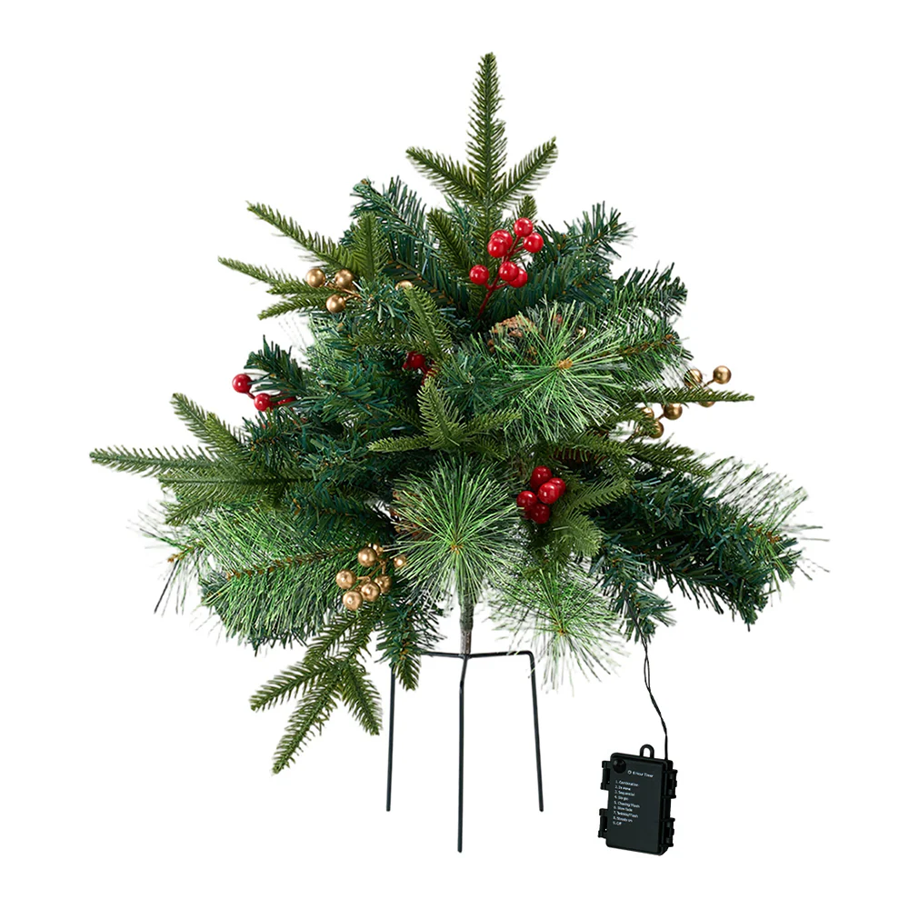 Lifeideas 1 Pack Artificial Christmas Tree Urn Filler Decoration with String Lights - Image 3