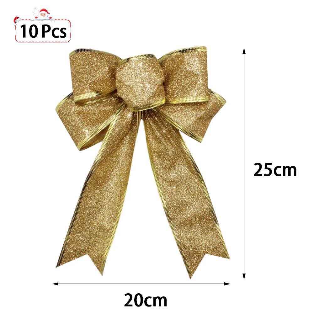 Lifeideas 10-Piece Ribbon Bow Ornaments Set - Image 4