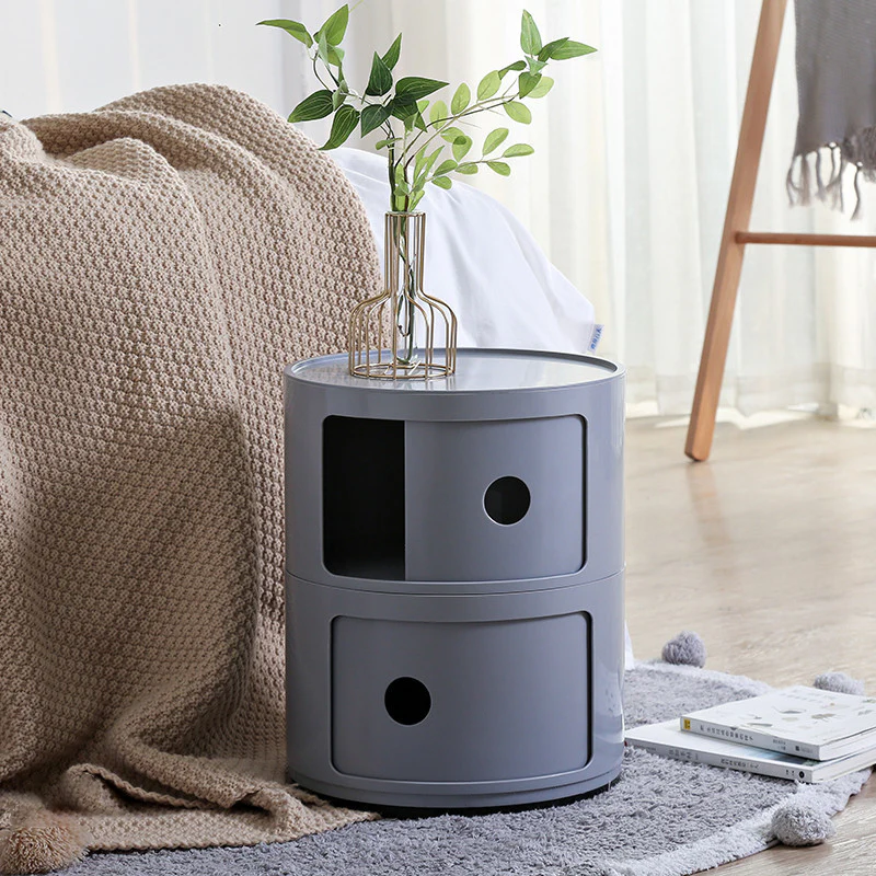 Lifeideas 2-Tier Cylindrical ABS Plastic Storage Cabinet
