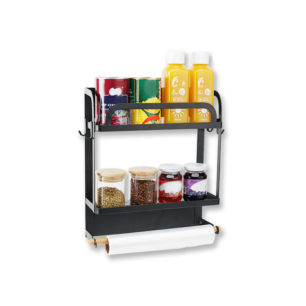 Lifeideas 2-Tier Magnetic Fridge Organizer with Paper Towel Holder - Image 3