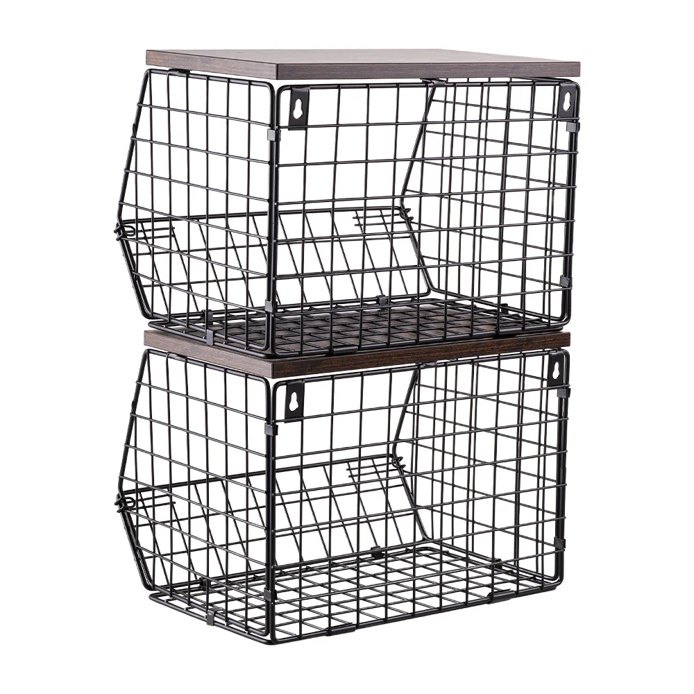 Lifeideas 2-Tier Stackable and Folding Kitchen Storage Rack - Image 3