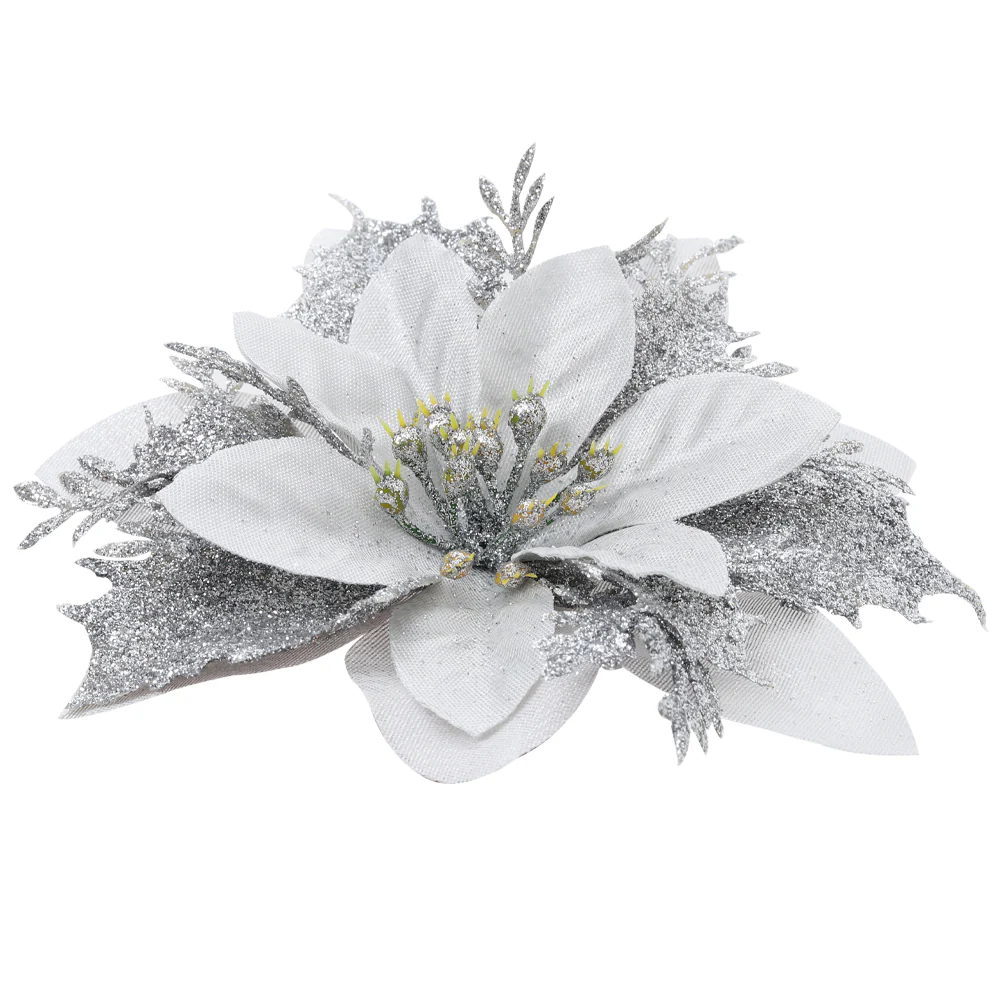 Lifeideas 24-Piece Artificial Poinsettia Christmas Tree Flowers Festive Xmas Ornaments - Image 6