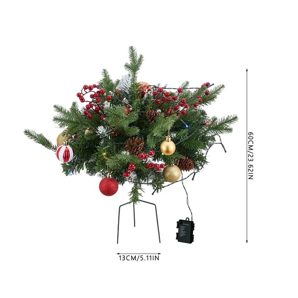 Lifeideas 2pcs Artificial Christmas Planter Bushes Decorations - Image 7